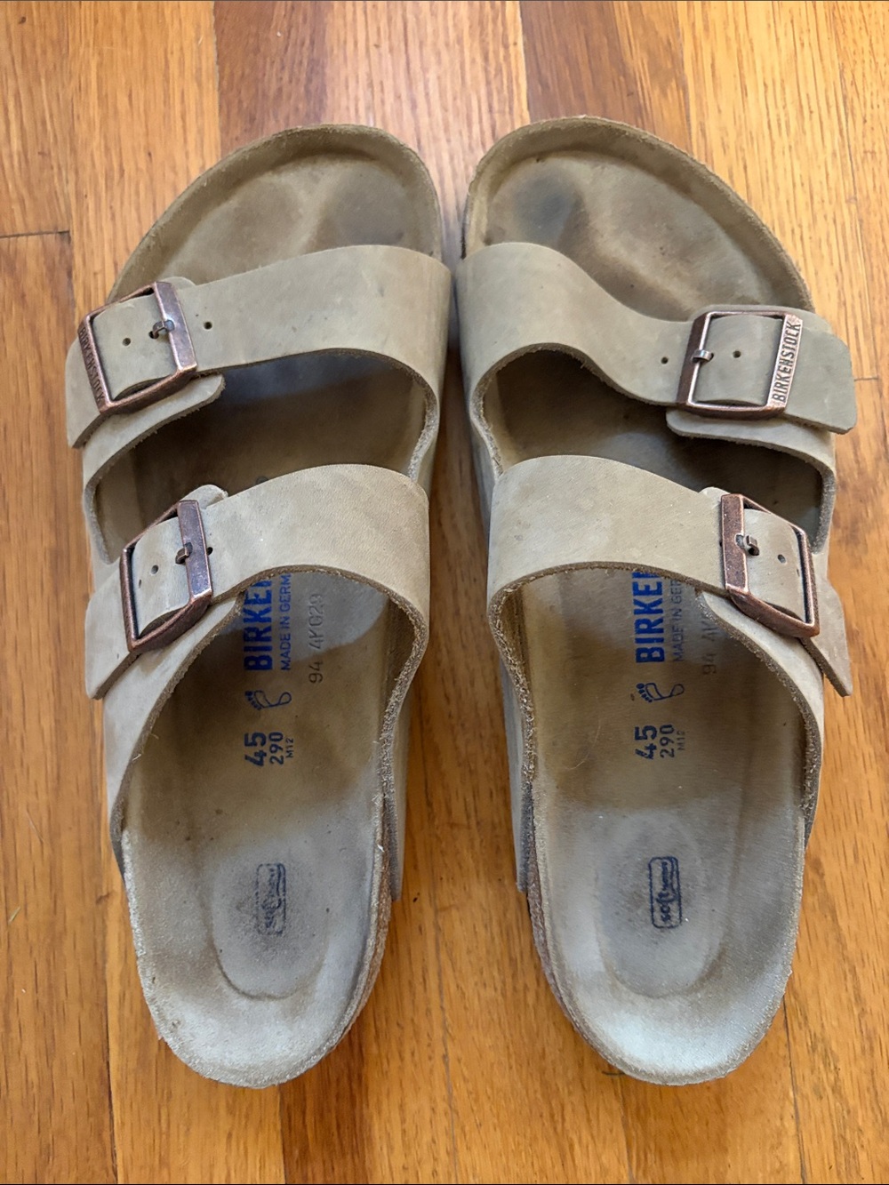 Birkenstock Arizona Two-Strap Sandals in Light Brown Suede